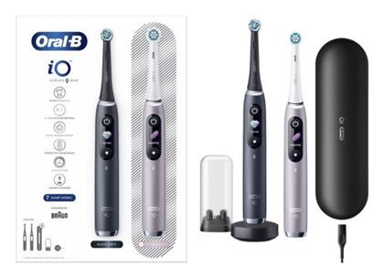 Oral-B IO Series 9 Ηλεκτρική Οδοντόβουρτσα με Χρονομετρητή, Αισθητήρα Πίεσης και Θήκη Ταξιδίου Duo Black Onyx & Rose Quartz - Oral B